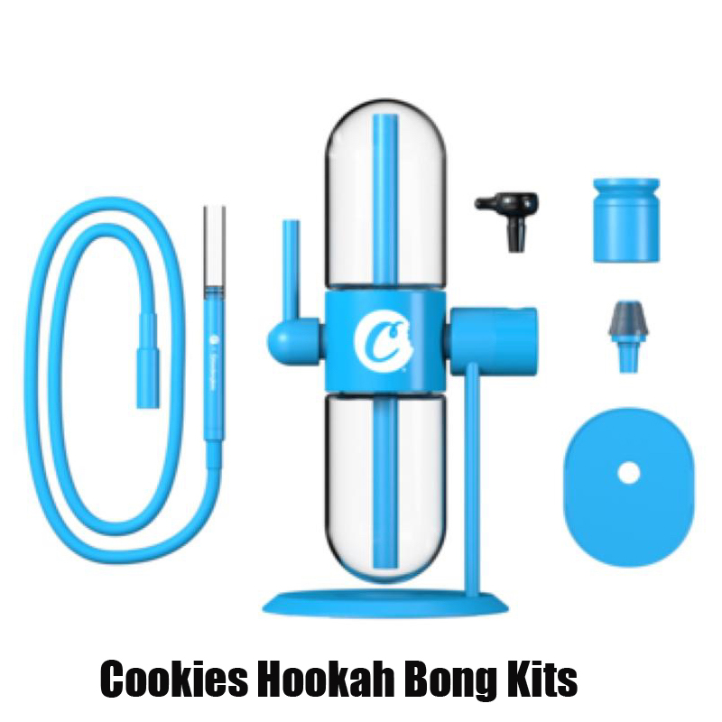 

Cookies Hookah Gravity Bong Kit E-cigarette Water Pipe Oil Glass Pipes Smoking Shisha Smoke Dabber Vapor Accessories For Tobacco Bowl Recycler Bongs Dab Rig Blue, Black