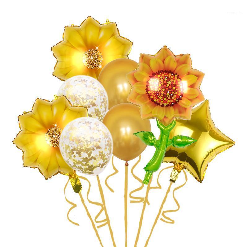 

Party Decoration 1Set Sunflower Rose Daisy Flower Foil Balloons Valentine's Day Wedding Supplies Helium Globos Lover Gifts