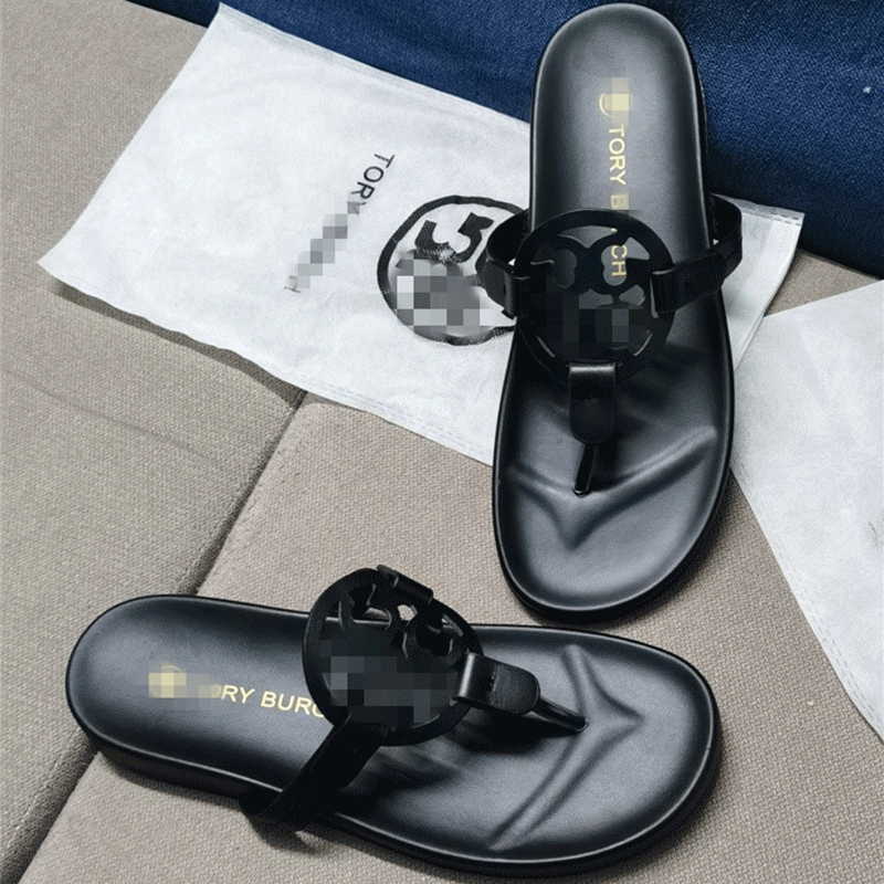 

2021 designer leather flat slippers Women sandals tory summer shoes ladies Non-slip slide Female slipper fashion beach Flip Flops miller tb, F3