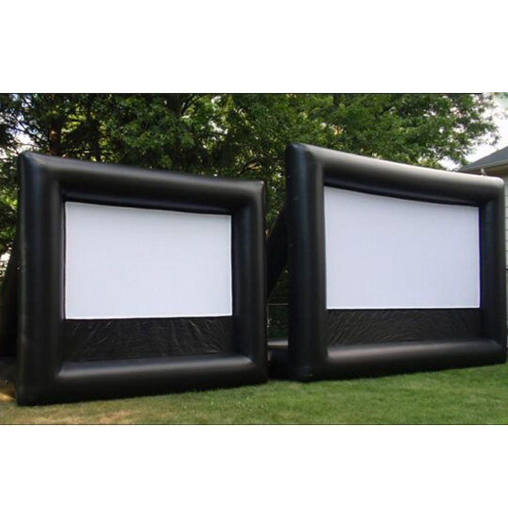 Touring 10x8m Big Outdoor Inflatable Cinema Screen,rear projection movie screens for sale air balloon decoration toys sport advertising-image-709880353