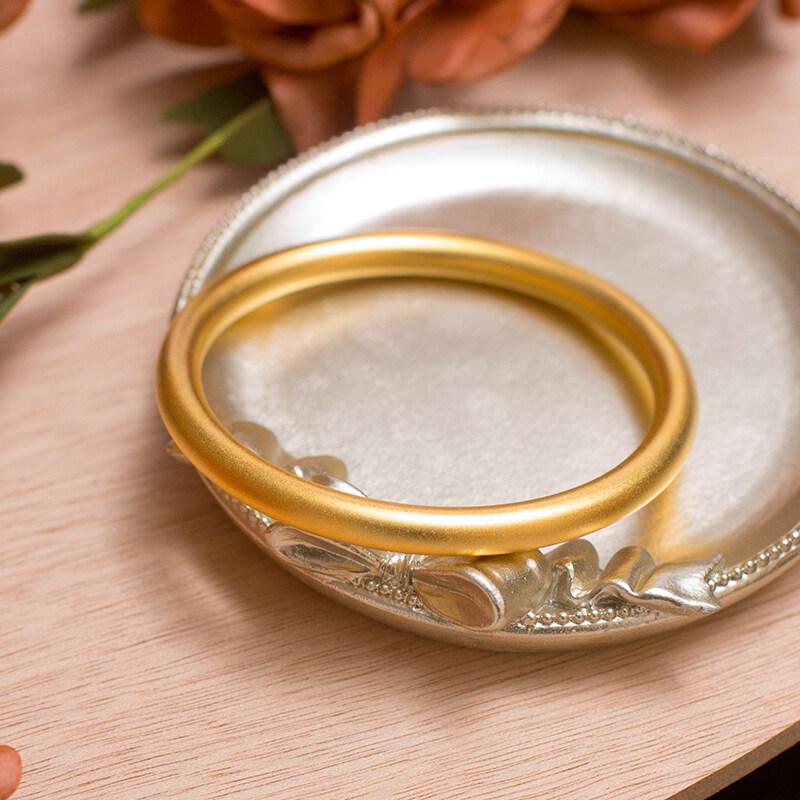 

Bangle 24K Antique Heritage Gold Bracelet Vietnam Sand Solid Burst, Black
