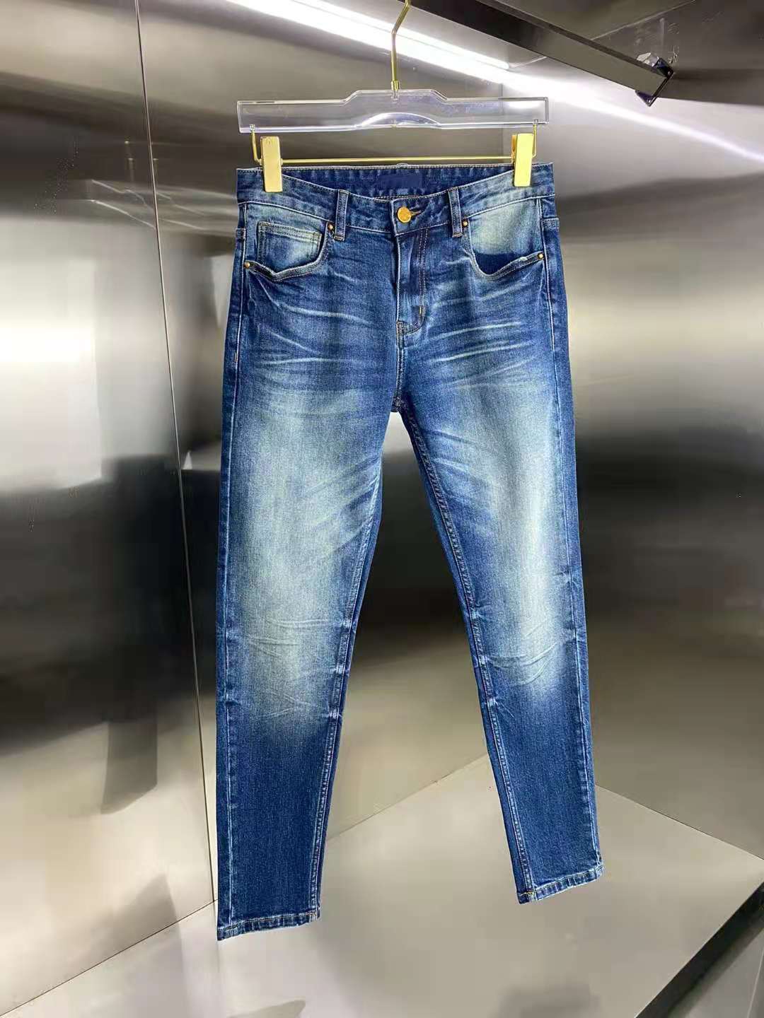 

2021 Autumn and winter paris ITLAY SKINNY jeans Casual Street Fashion Pockets Warm Men Women Couple Outwear free ship zdll0811., Blue