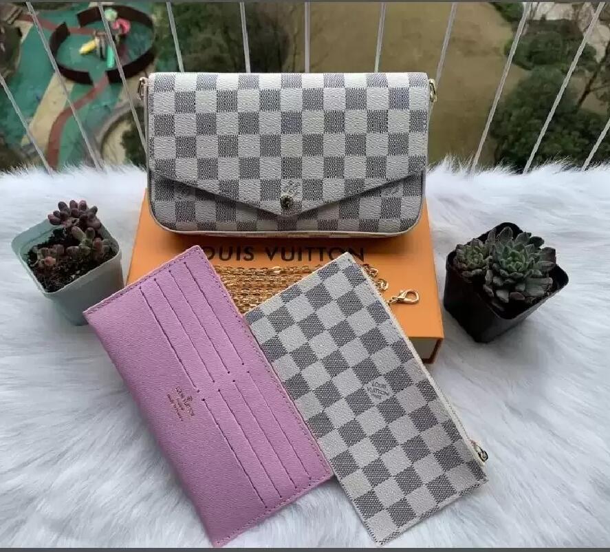 

GGLVLouisVittonYSLVUTTON Designers POCHETTE 3 pcs/set Bags Shoulder Bag Mini Handbags Accessories Crossbody Wallet Womens Purses, Brown letters