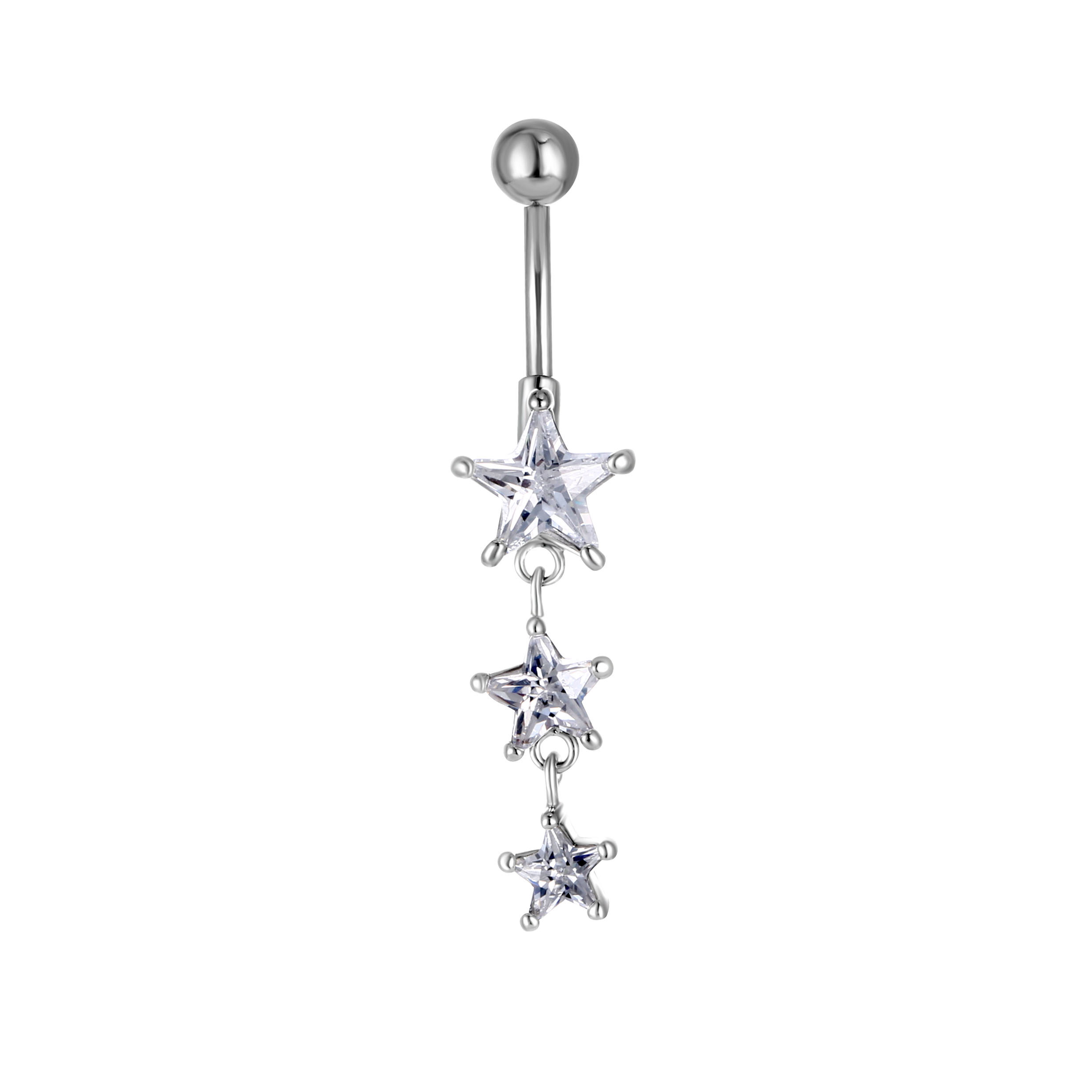 

D0614 ( 1 color ) clear belly ring nice stars style with piercing body jewlery navel