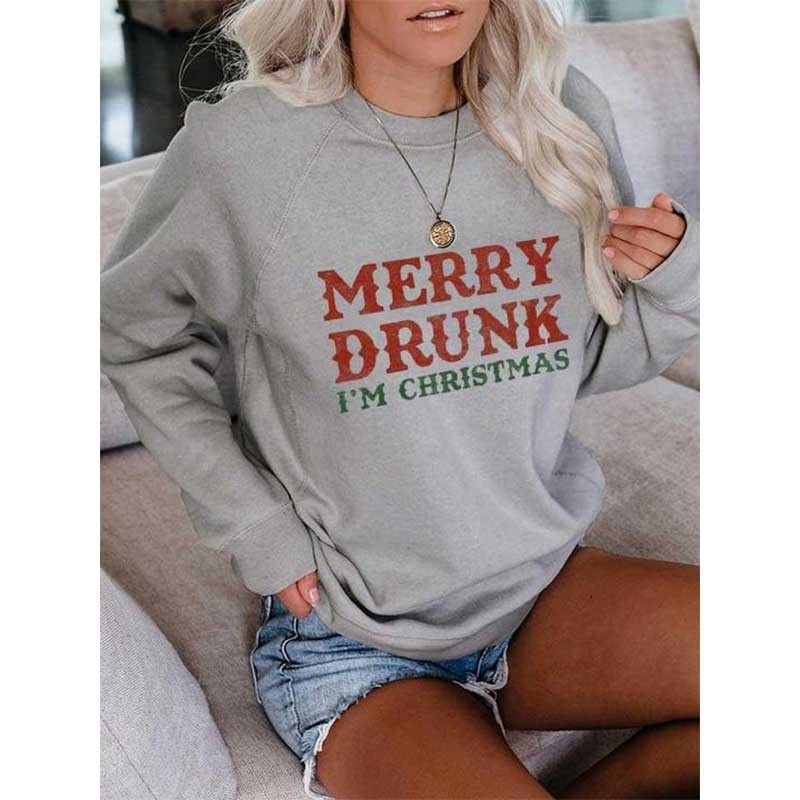 

2020 new alphabet print Pullover long sleeve round neck lovely sweater women autumn winter, White