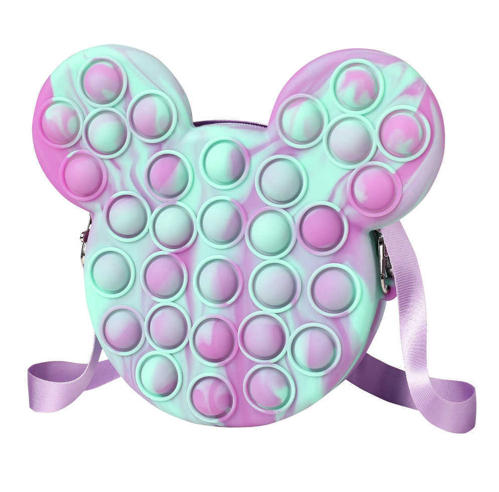 

Cartoon fidget bag sensory bubble popper backpack purses kids push pop toys crossbody fanny pack shoulder bag tote travel sports christmas halloween giftG83I7BC, Purple
