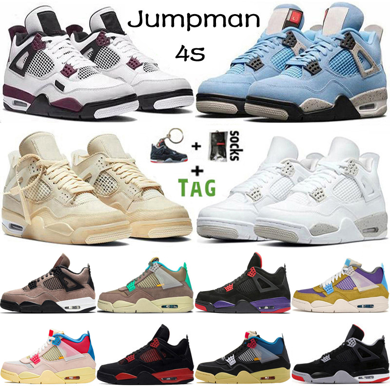 

2022 Top Quality Jumpman 4 High OG 4s Mens Basketball Shoes University Blue Sail Paris White Oreo Taupe Haze Guava Black Cat Men Women Sneakers Trainers Size 36-47, 29