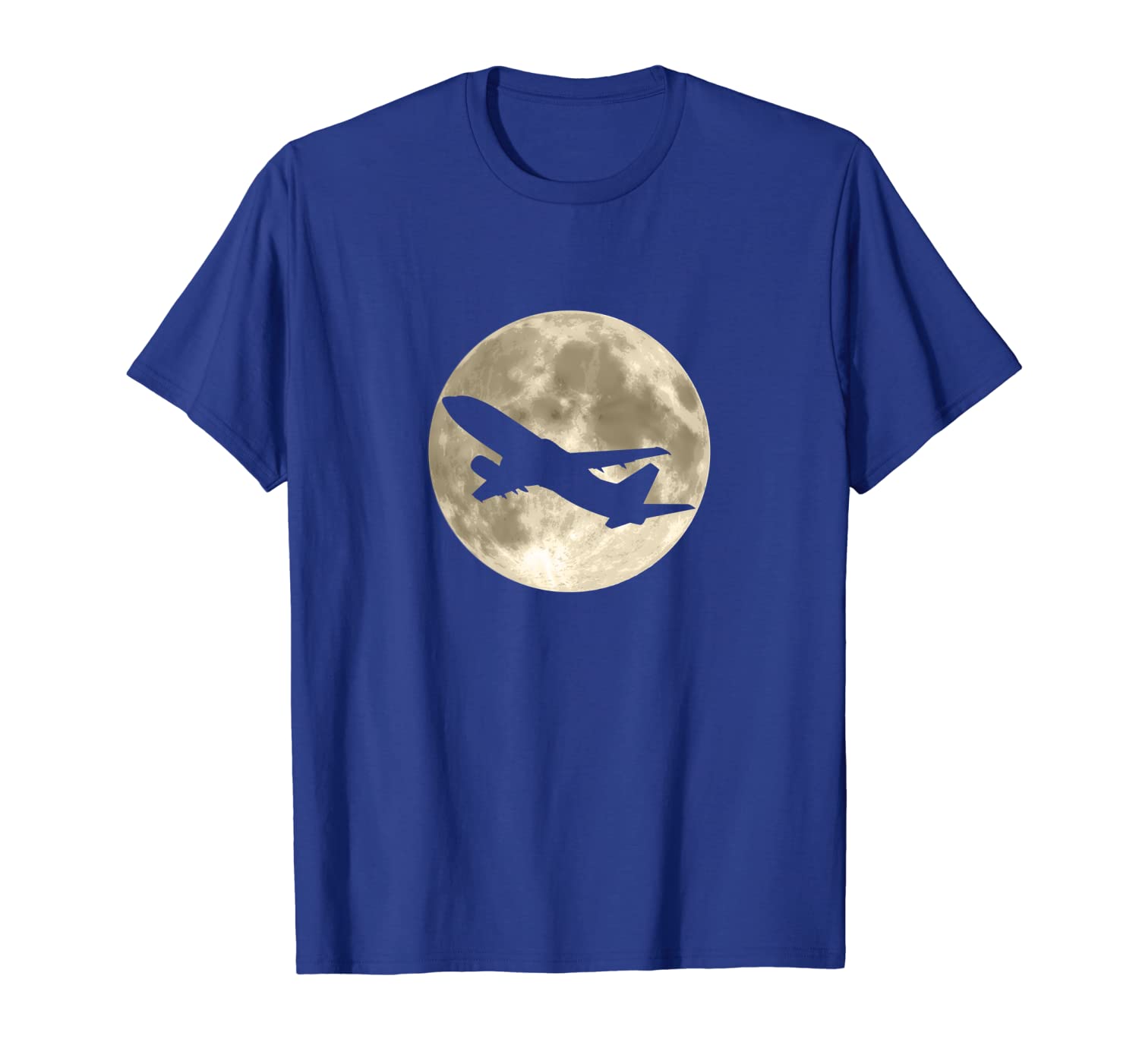

b737 airline pilot full moon aviation t-shirt, White;black