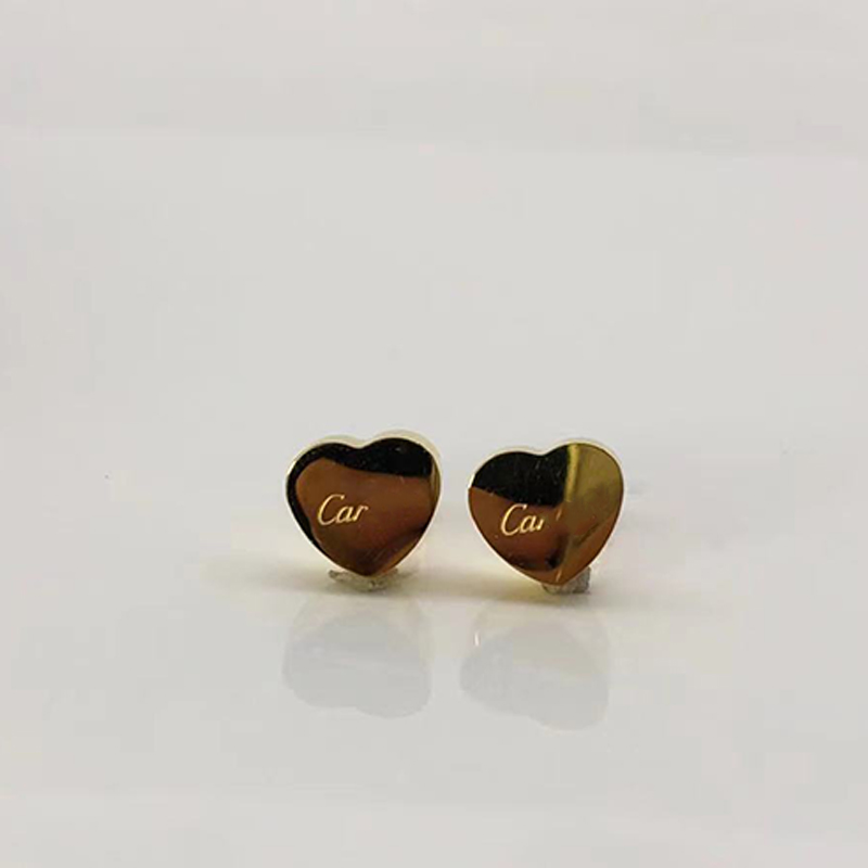 

heart earring women Stud couple Flannel bag Stainless steel GOLD 10mm Thick Piercing body jewelry gifts For woman Accessories wholesale, Golden;silver