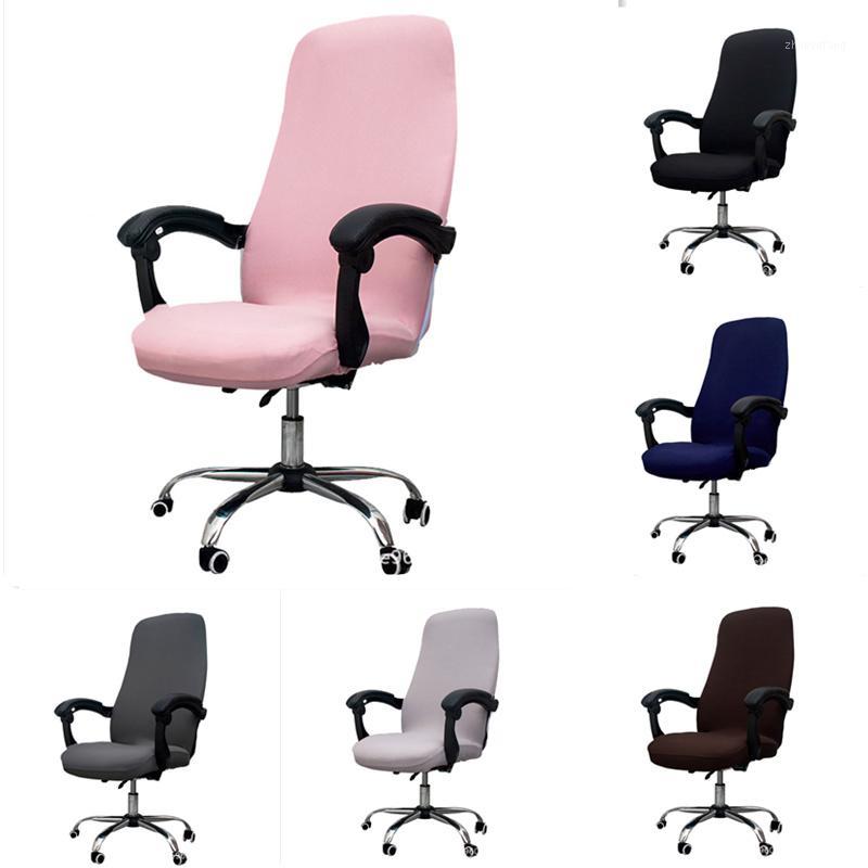 

Chair Covers Soft Office Stretch Spandex Solid Anti-dirty Computer Seat Cover Removable Slipcovers For Chairs