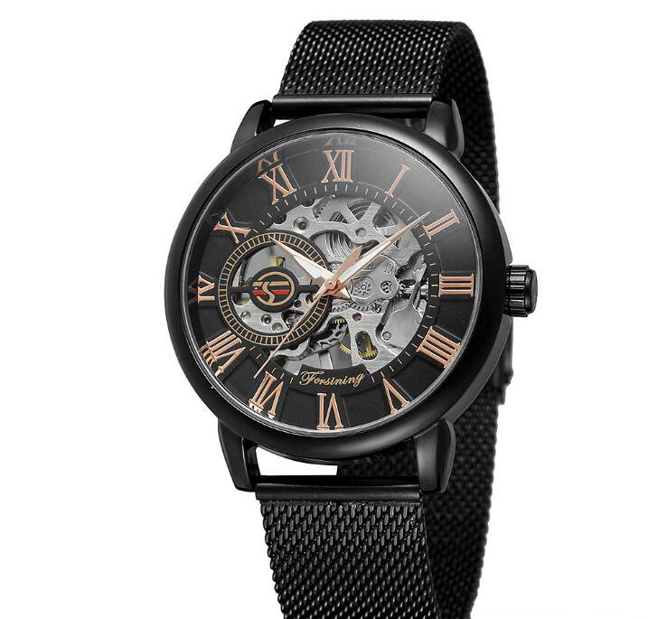 

Top sell Forsining fashion men watches Mens hand Wind Mechanical Watch wrist watch for men For03-3, Black