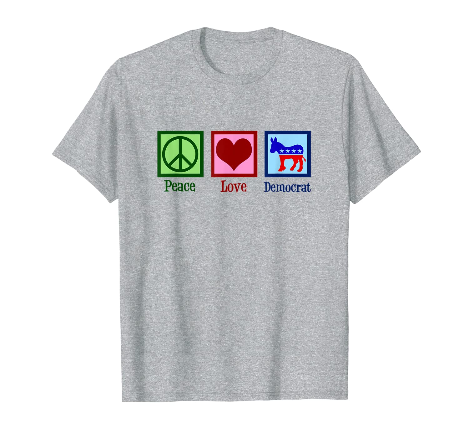 Cute Peace Love Democrat T-Shirt - Democratic Party Donkey-image-703608295