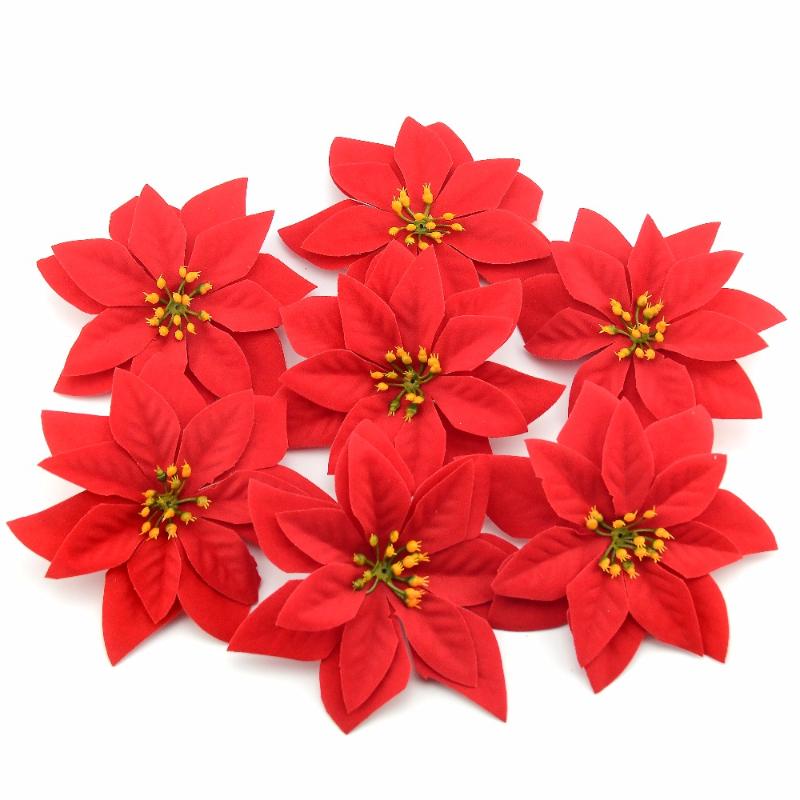 

Decorative Flowers & Wreaths 10pcs 14cm Flannel Large Artificial Rose Flower Heads For Home Wedding Decoration Scrapbooking DIY Christmas Tr, Red