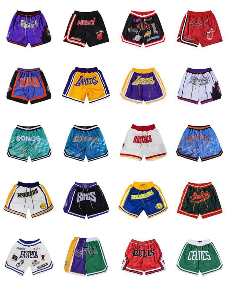 

Just Don Basketball Shorts Seattle Lakeers LeBron James nba Curry Wariors Los Bullls Nugets Angeles 76res Bullets Knivks Just Pant, Black;red