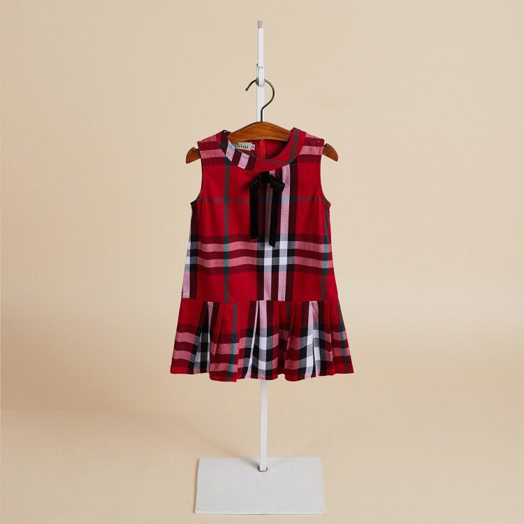 

2021 summer dress Beni sleeveless children princess dress bow gym girls dress one generation, Red;yellow