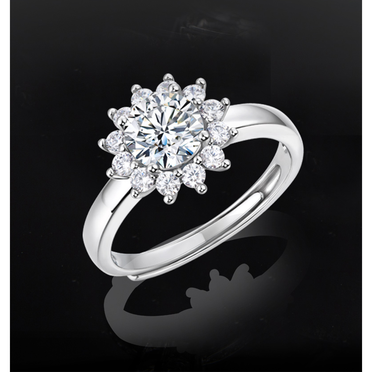 

1ct Moissanite Women Ring Solitaire Rings 925 Silver, Golden;silver