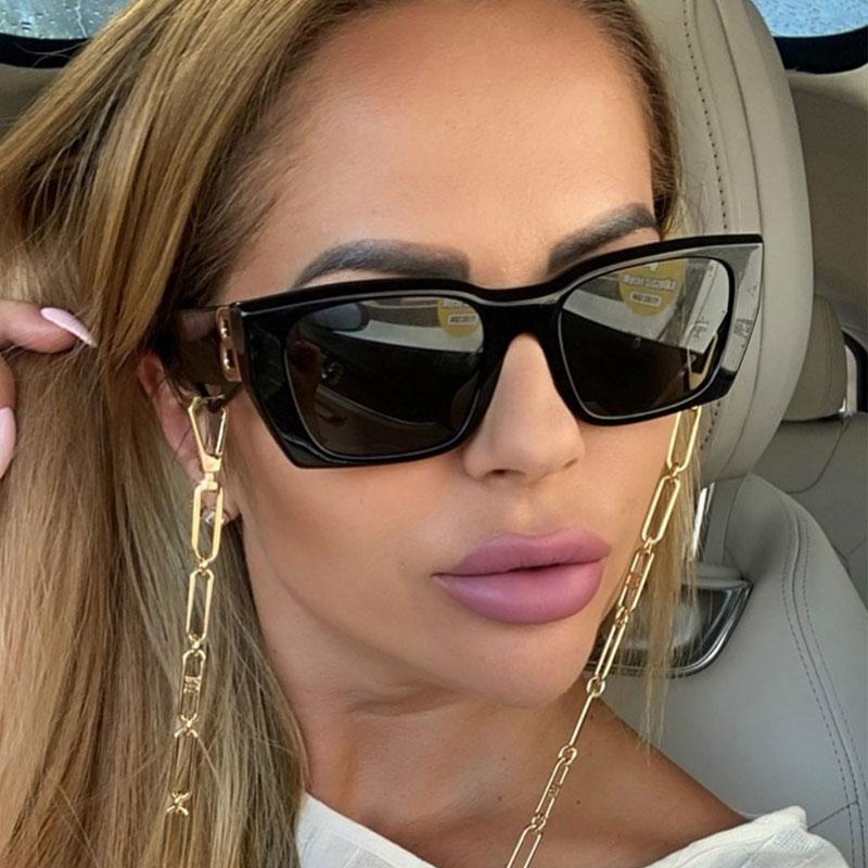 

Sunglasses 2021 Stylish Modern Steampunk Rectangle Vintage Shades Men Women Designer 4336