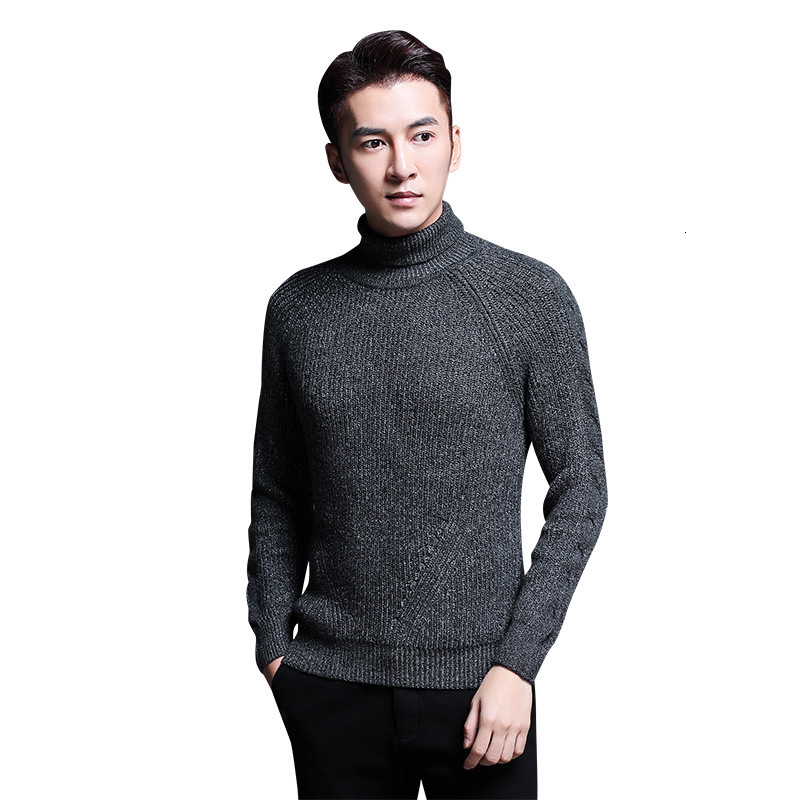 

2021 New Winter Turtelneck Sweater Men Slim Fit Knitted Warm Fashion Sweaters Solid Casual Pullovers Causal Mens Clothing K1xc, Blue