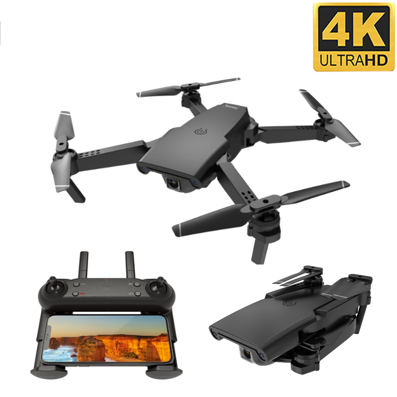 

S8 RC Drone HD 4k Optical Flow Dual Camera Foldable Quadcopter Wifi Real Time Transmission Fpv RC Helicopters Very Nice Gift, Black