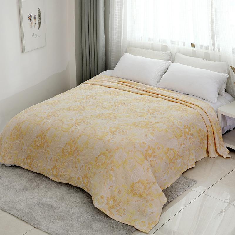 

Blankets Pure Cotton Gauze Multi-functional Embroidered Bed Sheet Air Condition Blanket TV Sofa Comforter Home Bedding1