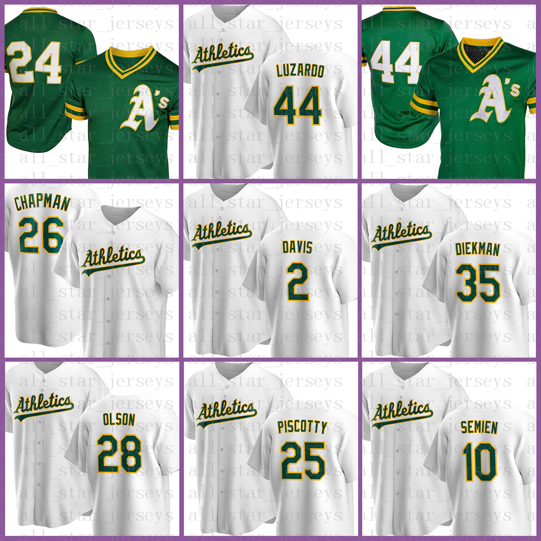 

2 Khris Davis Oakland Custom Athletics Baseball Jersey Matt Chapman Rickey Henderson Jake Diekman Jesus Luzardo Matt Olson Piscotty Green 2022, Blue;black