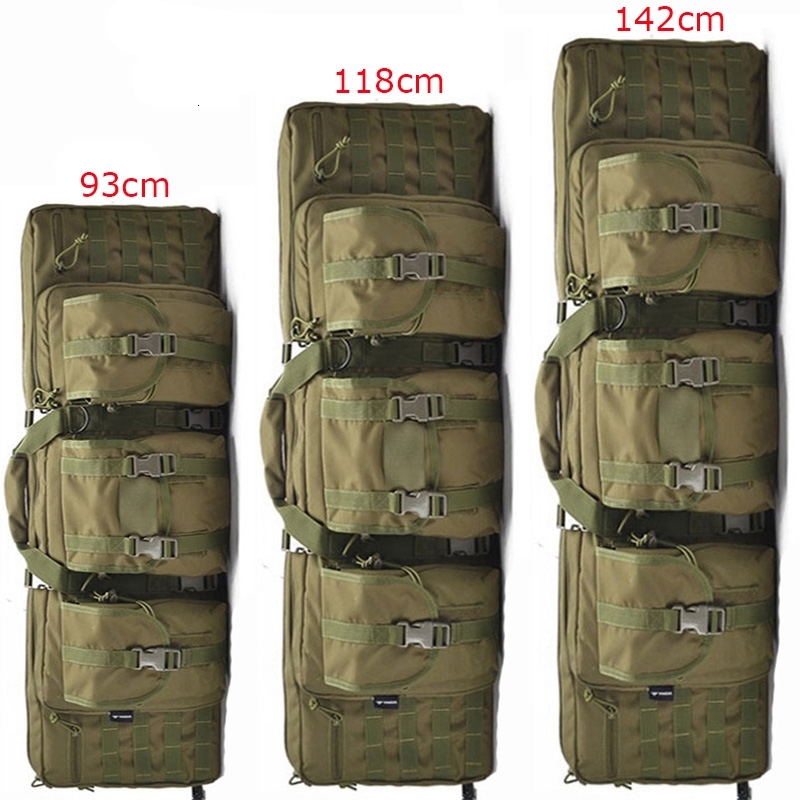 

93cm 118cm 142cm Tactical Molle Gun Bag Hunting Shooting Paintball Sniper Airsoft Rifle Case Military Backpack For Wargame, Green 93cm
