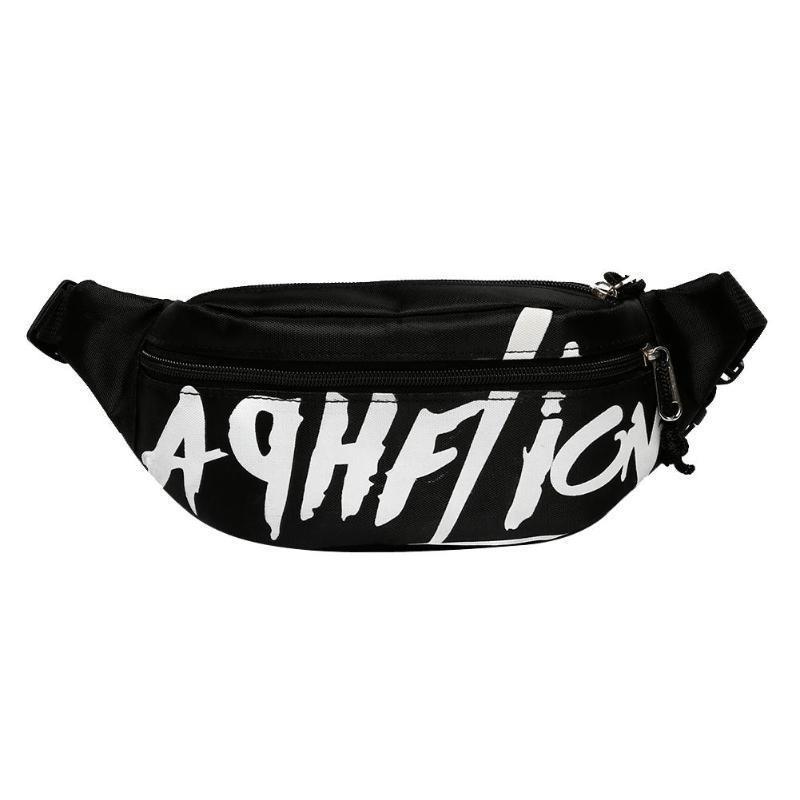 

girls boys college style waist pack casual canvas belt bag bolsas soft handbag zipper chest bags street messenger crossbody bag