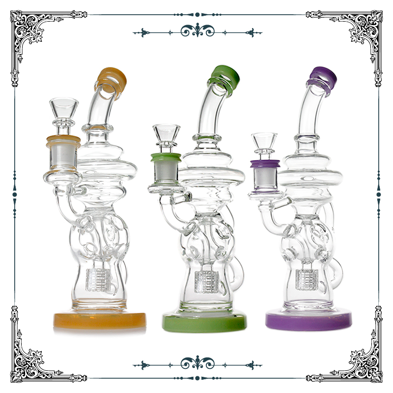 

Mothership Fab Klein Recycler Matrix Perc glass Fab Klein bong 14MM bongs bubbler percolator bongs water pipes bowls for Colorful dab oil ri