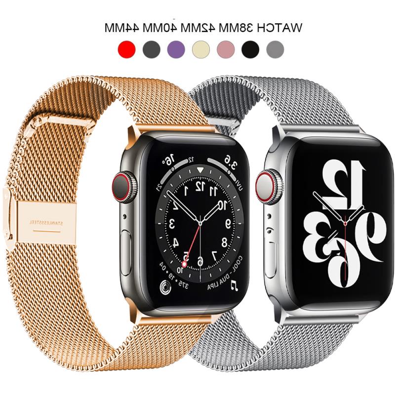 

Strap For Apple Watch Series 6 7 Band SE 44mm 40mm iWatch 5 4 Milanese Strap For Applewatch 3 42mm 38mm Stainless Steel Bracelet Dxrhu