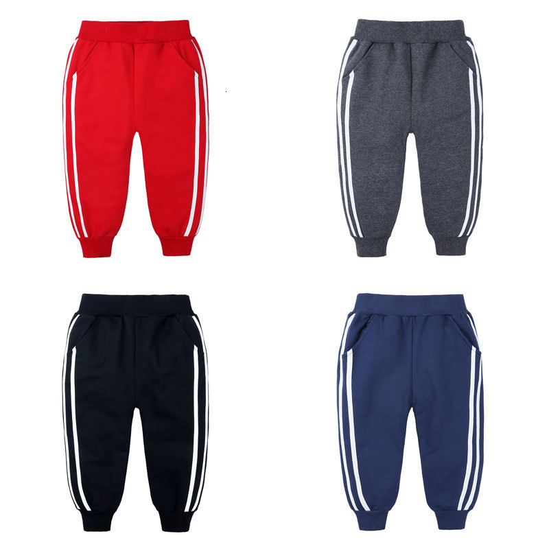

2021 New High Quality Kids Boys Casual Striped Sports Trousers Spring Autumn Girls Pants Cotton Children Clothes 2-9 Years A1v4, Gray
