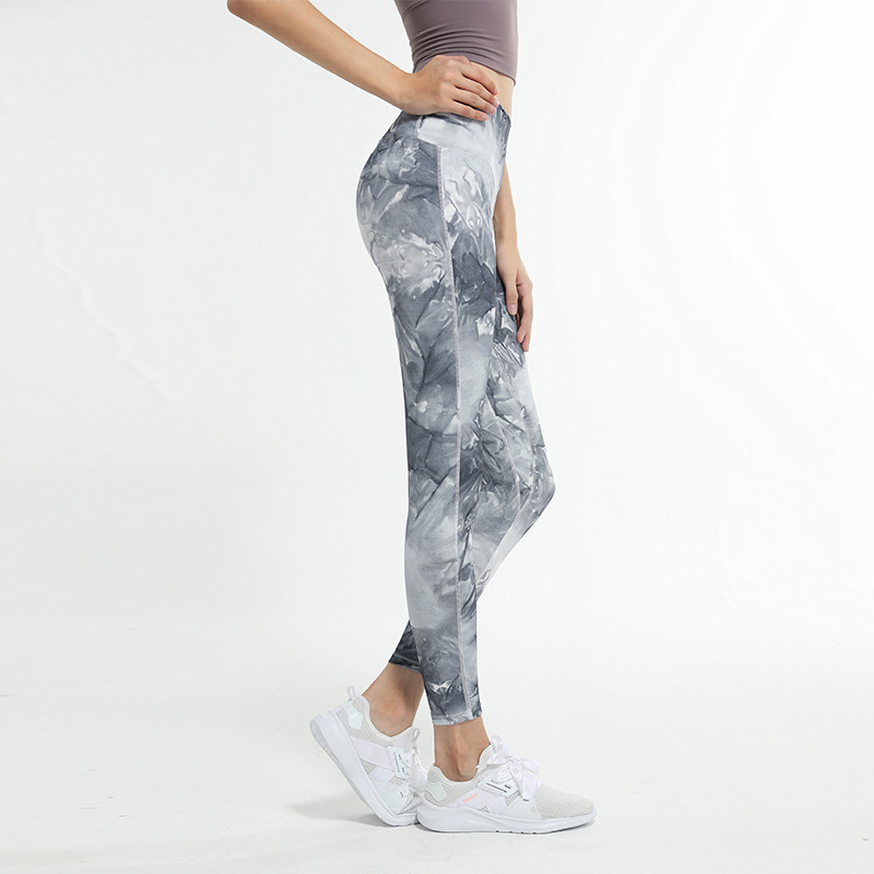 

Designer leggings Peach hip Shaping Breathable High waist pant Printed camouflage Tie dye trousers Fitness Yoga Sports Running Pants, White;red