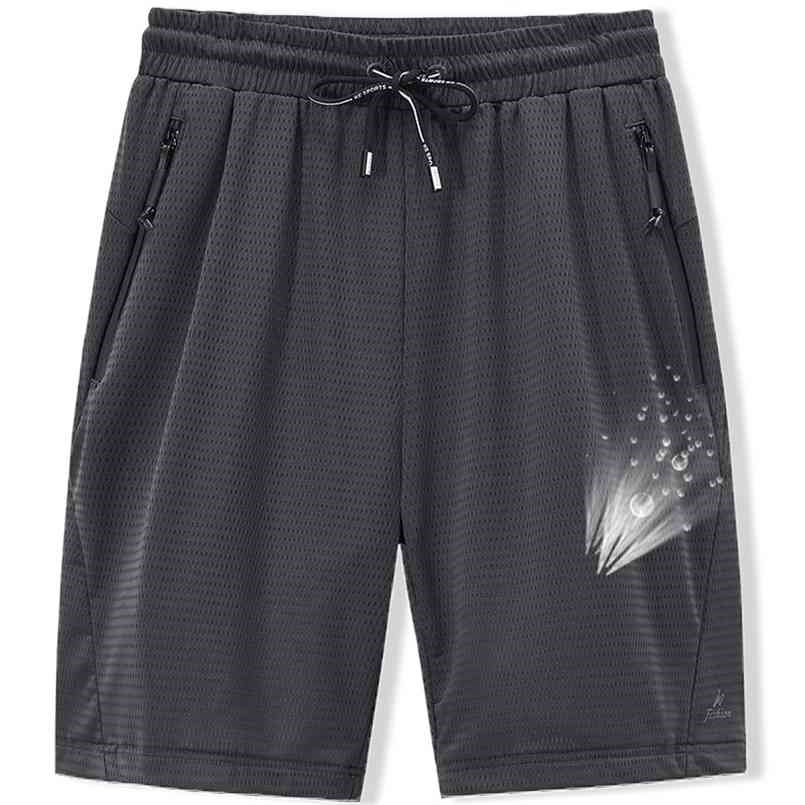 

Large Men's Shorts Mesh Elastic Summer Breeches Male Sweatpants Clothing Nylon Black Grey work Sweat Plus Size 210716, Blue