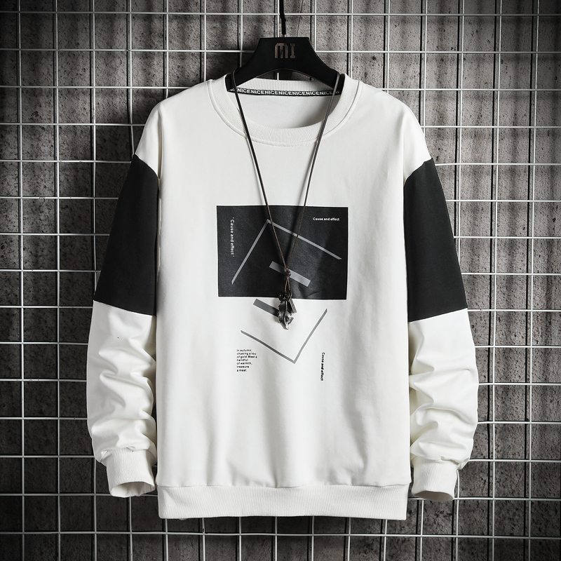 

New 2021 Solid Color Print Black White Sweatshirt Men's Hoodies Spring Autumn Hoody Casual Streetwear Clothes 6vnu, Df63 d