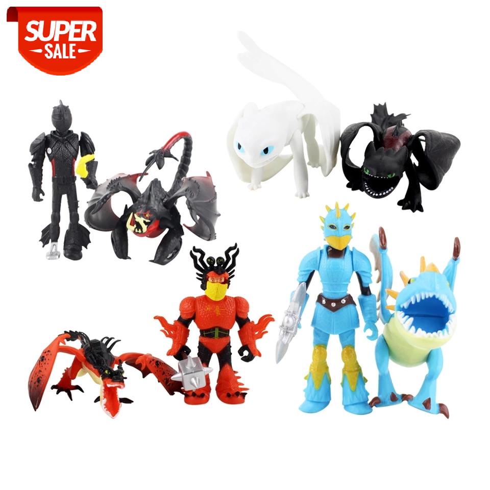 

8pcs/set Anime How To Train Dragon The Hidden World Toothless Night Fury Mini PVC Figures Toys Dolls #Xo8U