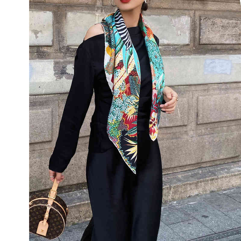 

100 % Natural *Mulberry Hand Edges 90cm Twill Manual Rolled 100% Mulberry-Silk Scarfs bandana zebra