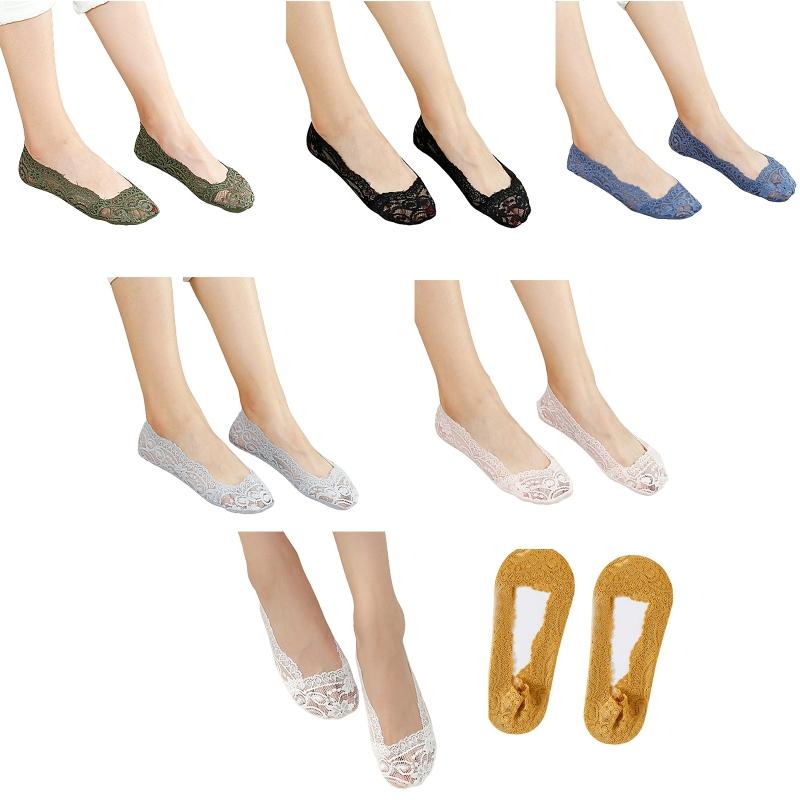 

Socks & Hosiery L21E 1 Pair Women's Lace No Show Sock Low Cut Non Slip Invisible With Flats Pumps Boat Liner, Black;white