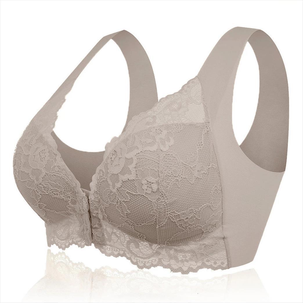 

38 padded lace trim bra women camis adjustable sports front closure extra elastic breathable tank running sportwear, White