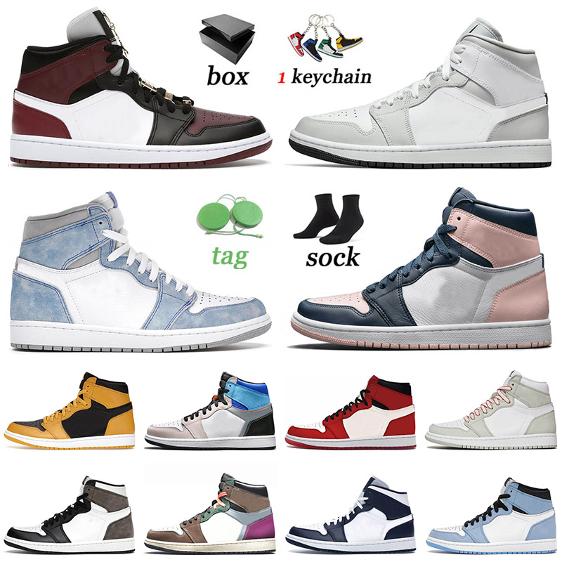 

2021 Jorden With Box Basketball Shoes 1 1s Light Smoke Grey Hyper Royal Jumpman Atmospere Hand Obsidian Air Jordan Retro Seafoam Trainers Sneakers 36-46, C3 hand crafted 40-47