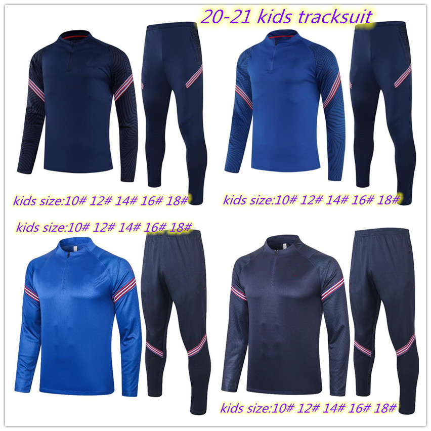 

Survetement kids Tracksuit 2020 2021 KANE RASHFORD STERLING WILSHERE Soccer Sets boy tracksuit child football jacket set, Blue