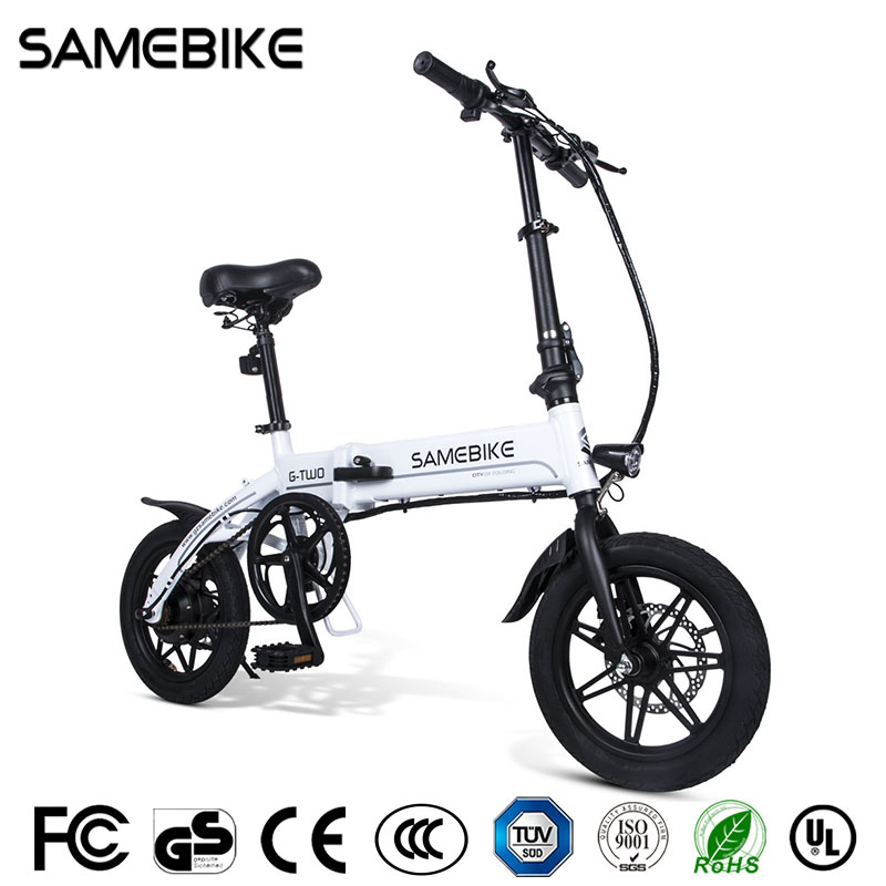 

EU Stock Samebike 14 inch ebike YINYU14 36V 250W high speed folding electric bicycle aluminum alloy bike, Black