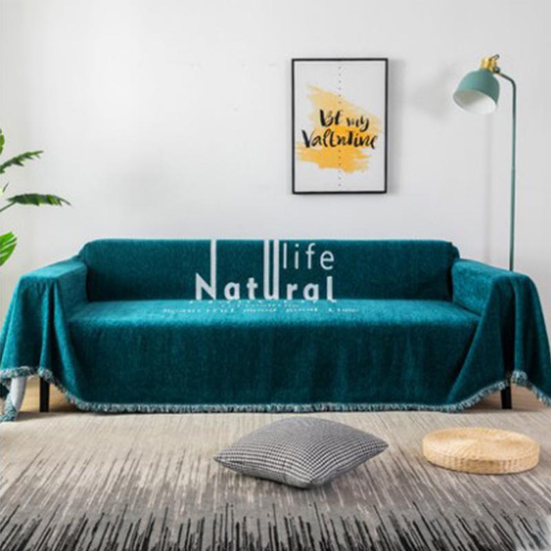 

Chair Covers Nordic Solid Color Chenille Sofa Cover Towel Bed Couch Home Decor Armchair Slip Tassel Throw Blanket