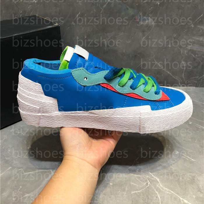 

Blazers Low Skate Shoe Blue Yellow Red double-layered Logo XX Sports designer Men Women Running Shoes, 01
