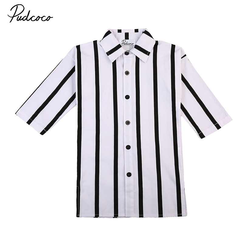 

Fashion Girl Striped Toddler Kid Dress Long Sleeve Buttons Shirt Dresses Clothes, Default color