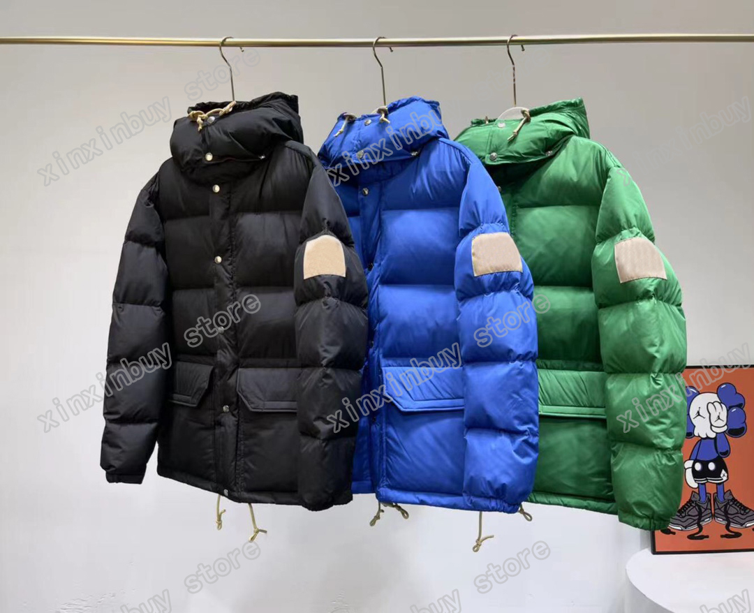 

21ss men designers Jackets Down Parkas Hooded Christian letter jacquard clothes mens Coats Outerwear Clothing blue black white green S-2XL