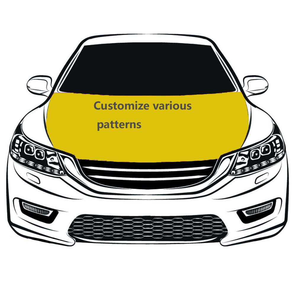 

Customize various patterns car Hood cover flags 3.3x5ft 100%polyester,engine elastic fabrics can be washed,bonnet banner