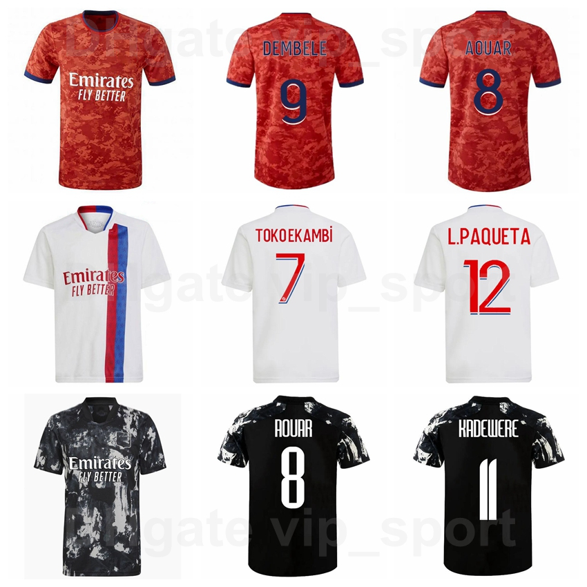 

2021-22 Home Lyon 9 DEMBELE Soccer Jersey 7 TOKO EKAMBI 11 KADEWERE 12 PAQUETA 8 AOUAR 20 SLIMANI 10 MEMPHIS 18 CHERKI 26 BARD 25 CAQUERET 1 LOPES Football Shirt Kits, Red
