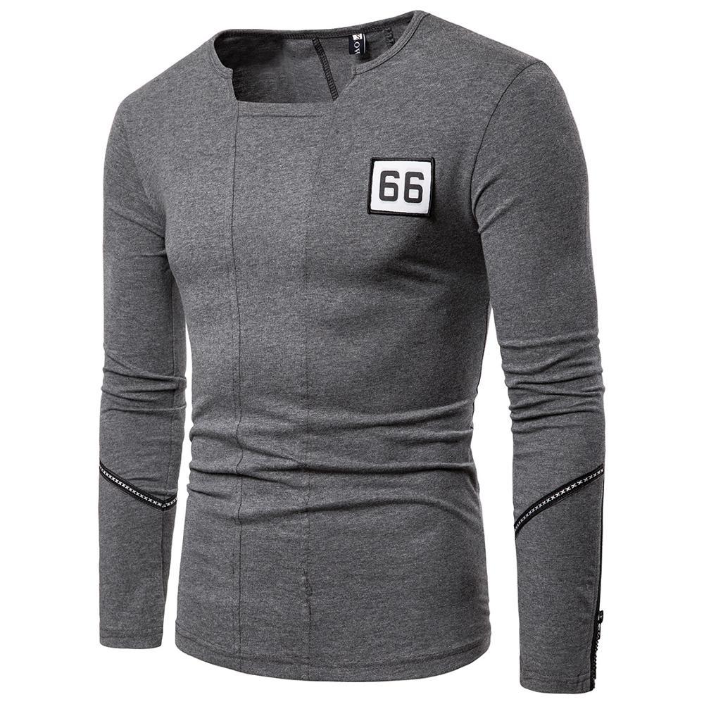 

2021 Tshirt Autumn New t Shirt Men Long Sleeve Funny T-shirts Olq7, Dark grey