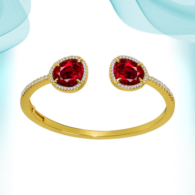 

Bangle 2021 Women's Wrist Bangles Gemstone Candy Color Stone Triangle Open Bracelet Personalized Fashion Party Holiday Gifts