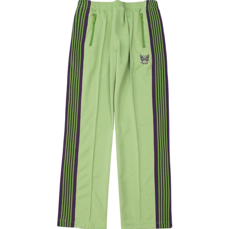 

2021 New Butterfly Embroidery Men Women Joggers Sweatpants Drawstring Striped Awge Pants Needles Trousers Bvz8