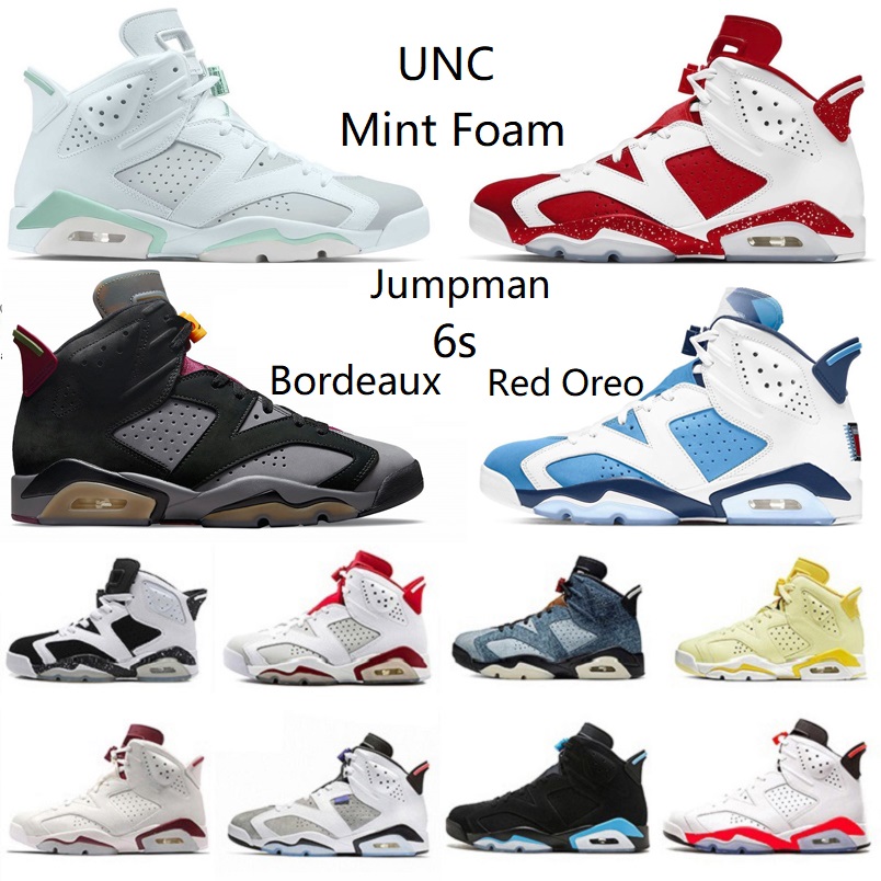

Jumpman 6 6s mens basketball shoes Red Oreo UNC Cactus Jack Electric Green Gold Hoops Bordeaux Tiffany Blue Black Infrared Floral men trainer sports sneakers With Box, Color#1